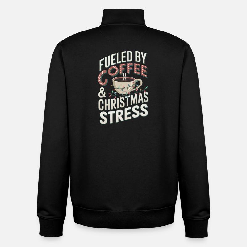 Weihnachten Kaffee Humor - Unisex Organic Zip Sweatshirt von Stanley/Stella - Schwarz
