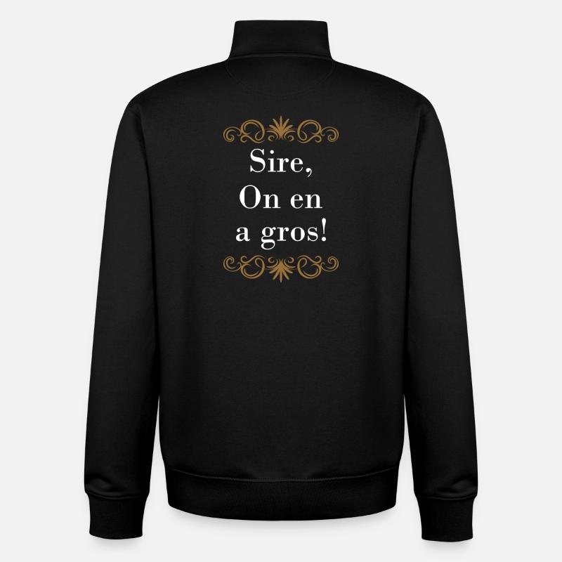Drôle Citation Perceval  - Sweat zippé unisexe en coton bio Stanley/Stella - noir