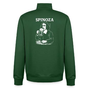 Spinoza Bier Philosoph - Unisex Organic Zip Sweatshirt von Stanley/Stella - Flaschengrün - Hinten - AI Model Male 185 dark (185cm)