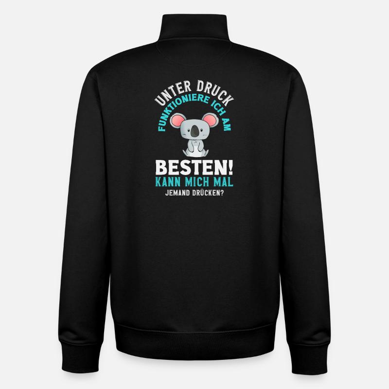 I function best under pressure - Unisex Organic Zip Sweatshirt by Stanley/Stella - black