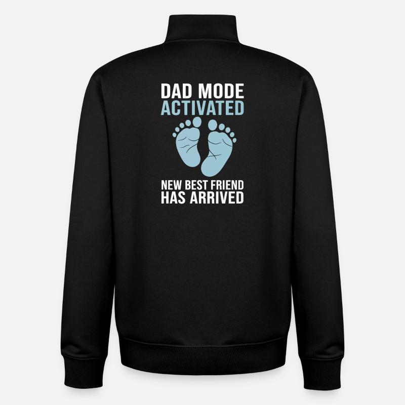 Dad Mode Activates Baby Arrival - Unisex Organic Zip Sweatshirt by Stanley/Stella - black