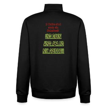 Halbe Schnitzel Spruch Shirt - Unisex Organic Zip Sweatshirt von Stanley/Stella - Schwarz - Hinten - AI Model Male 185 light (185cm)
