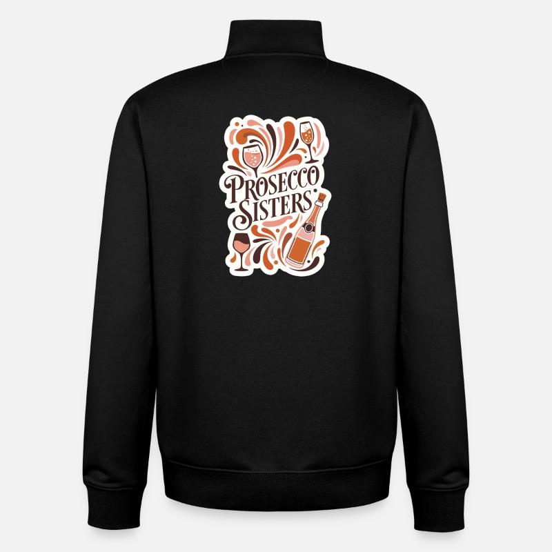 Fête des Sœurs Prosecco - Sweat zippé unisexe en coton bio Stanley/Stella - noir