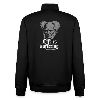 La vie souffre : Schopenhauer Tee - Sweat zippé unisexe en coton bio Stanley/Stella - noir - Dos - AI Model Male 185 light (185cm)