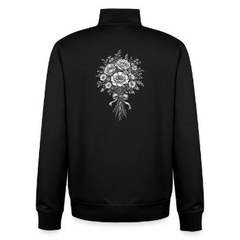 Bouquet-Silhouette mit Schleife - Unisex Organic Zip Sweatshirt von Stanley/Stella - Schwarz - Hinten - AI Model Male 185 light (185cm)