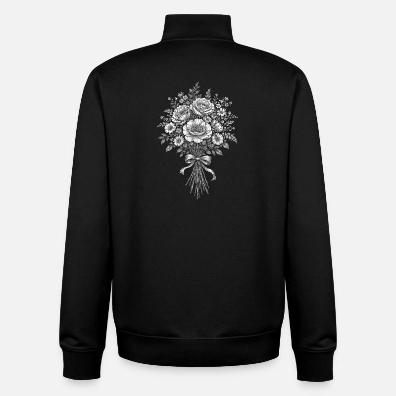 Silhouette du bouquet avec nœud - Sweat zippé unisexe en coton bio Stanley/Stella - noir