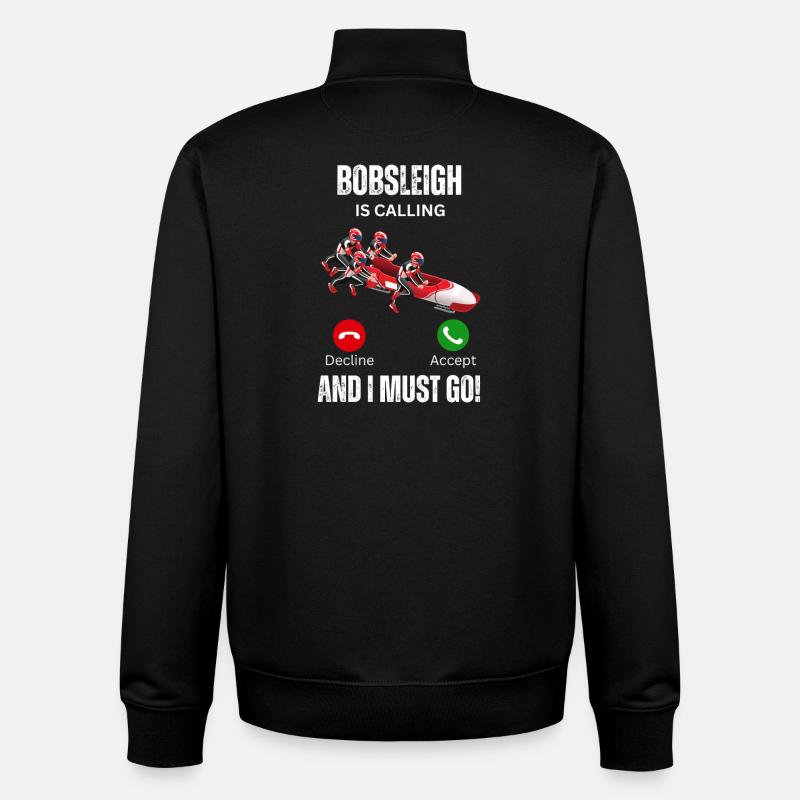 Le bobsleigh appelle - Sweat zippé unisexe en coton bio Stanley/Stella - noir