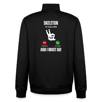 Skeleton Is Calling - Unisex Organic Zip Sweatshirt by Stanley/Stella - black - Back - AI Model Male 185 light (185cm)