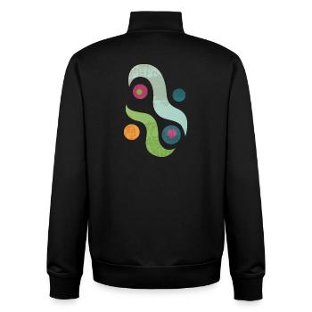 Yoga design_46 - Unisex Organic Zip Sweatshirt by Stanley/Stella - black - Back - AI Model Male 185 light (185cm)