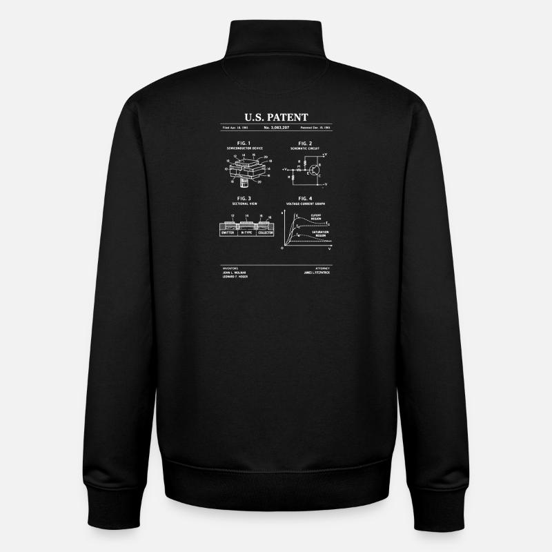 Schaltplan-Patentblaupause - Unisex Organic Zip Sweatshirt von Stanley/Stella - Schwarz