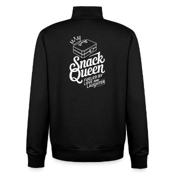La Reine des Snacks Portée par l’Amour et les Rires Plus Drôle - Sweat zippé unisexe en coton bio Stanley/Stella - noir - Dos - AI Model Male 185 light (185cm)