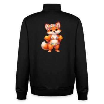 Un joli renard en tenue d’été - Sweat zippé unisexe en coton bio Stanley/Stella - noir - Dos - AI Model Male 185 light (185cm)