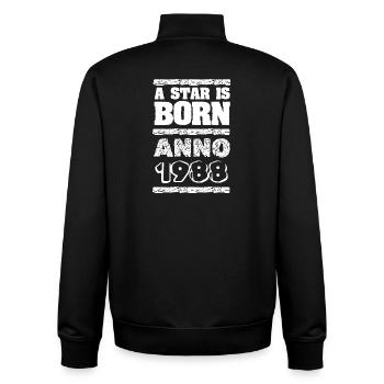 1988 - Unisex Organic Zip Sweatshirt by Stanley/Stella - black - Back - AI Model Male 185 light (185cm)