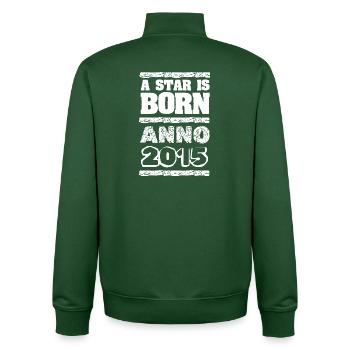 Year 2015 - Unisex Organic Zip Sweatshirt by Stanley/Stella - bottle green - Back - AI Model Male 185 dark (185cm)