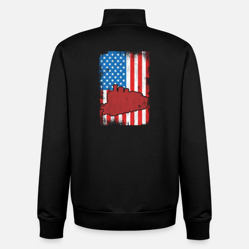4. Juli USA Eisenbahn - Unisex Organic Zip Sweatshirt von Stanley/Stella - Schwarz