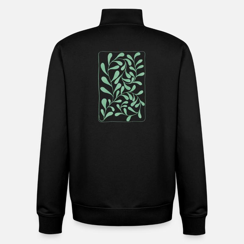 Eucalyptus Leaves - Unisex Organic Zip Sweatshirt by Stanley/Stella - black