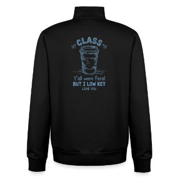 Teacher Appreciation School Y'all Were Feral - Unisex Organic Zip Sweatshirt by Stanley/Stella - black - Back - AI Model Male 185 light (185cm)