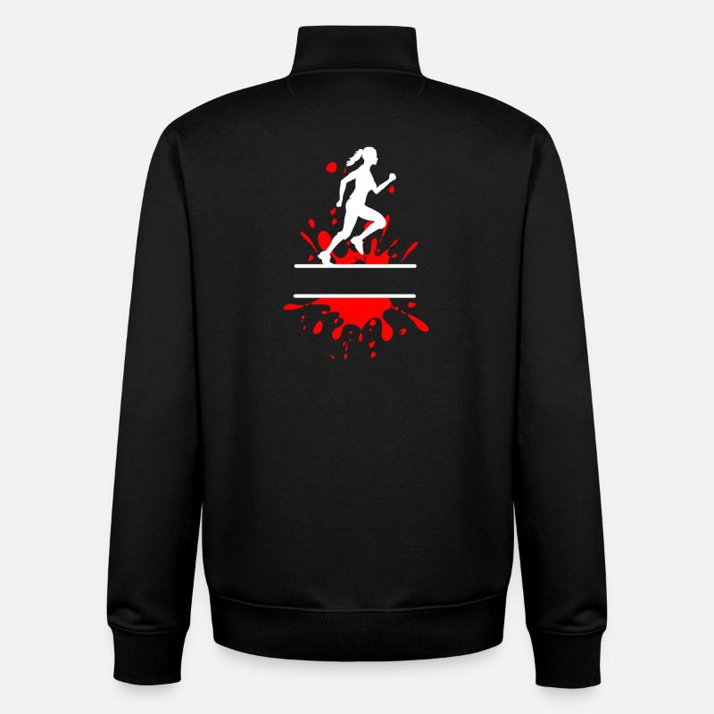 Mud Run Woman – Splash Runner - Unisex Organic Zip Sweatshirt by Stanley/Stella - black