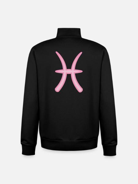 Sternzeichen der Fische Pastellrosa - Unisex Organic Zip Sweatshirt von Stanley/Stella - Schwarz