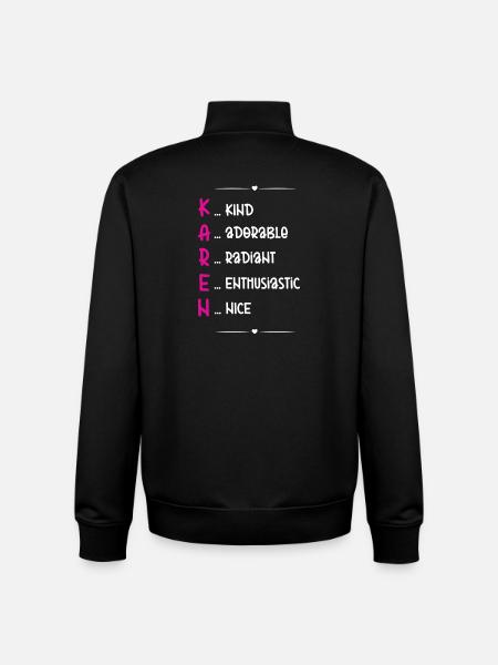 Karen Name Gift - Unisex Organic Zip Sweatshirt by Stanley/Stella - black