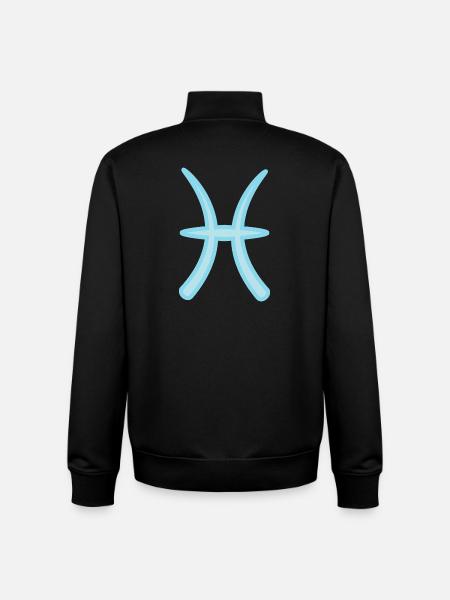Fische-Tierkreiszeichen Pastellblau - Unisex Organic Zip Sweatshirt von Stanley/Stella - Schwarz