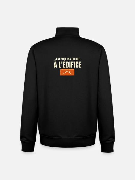 Ma pierre à l'édifice — Contribution - Sweat zippé unisexe en coton bio Stanley/Stella - noir