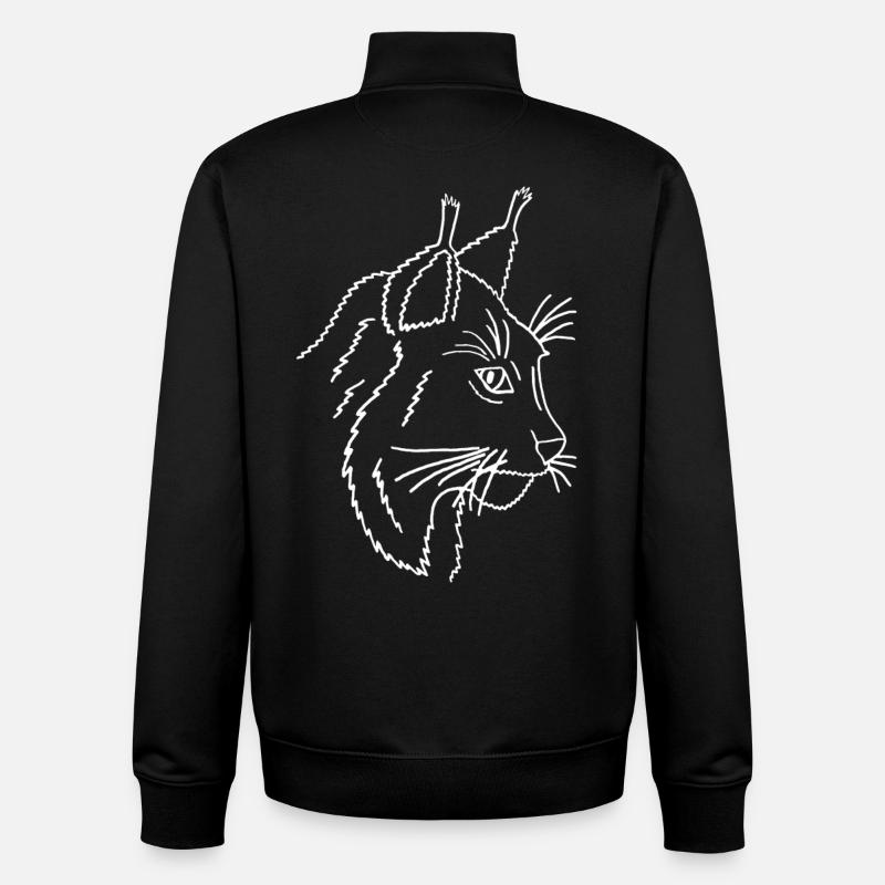 Lynx - Sweat zippé unisexe en coton bio Stanley/Stella - noir