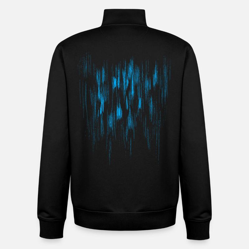 Fond Abstrait / BLEU - Sweat zippé unisexe en coton bio Stanley/Stella - noir