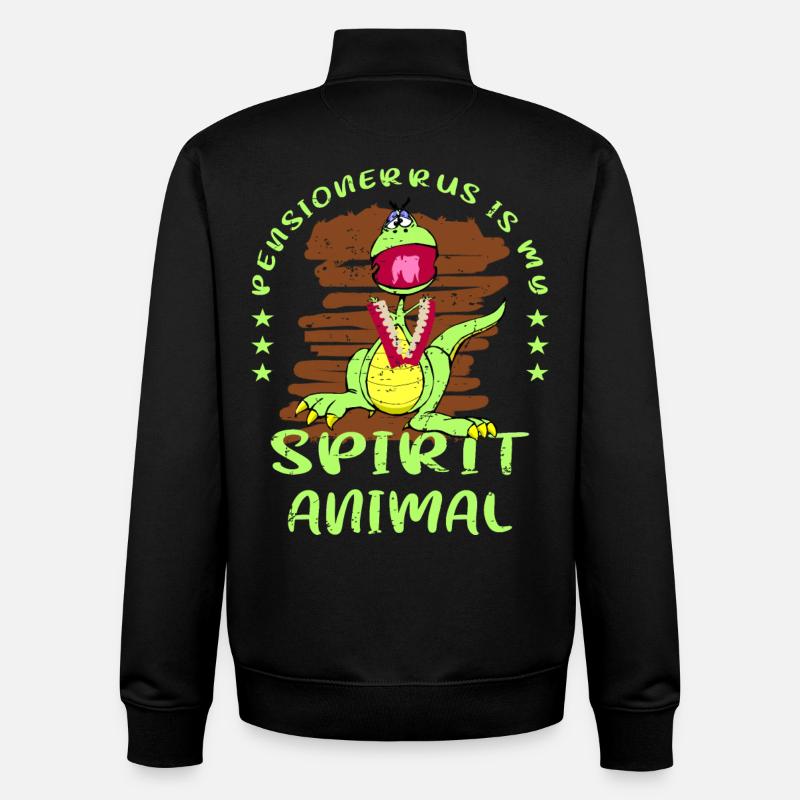 Retraité Dinosaurus - Sweat zippé unisexe en coton bio Stanley/Stella - noir