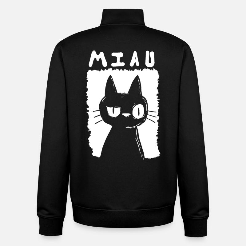 Miaou - Sweat zippé unisexe en coton bio Stanley/Stella - noir