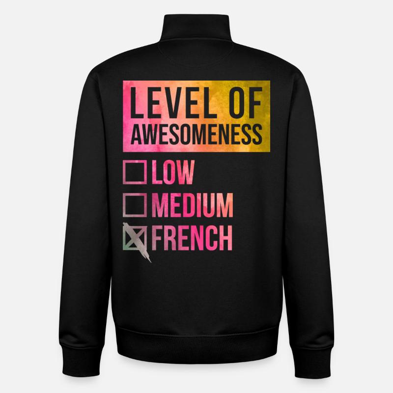 Français - Sweat zippé unisexe en coton bio Stanley/Stella - noir