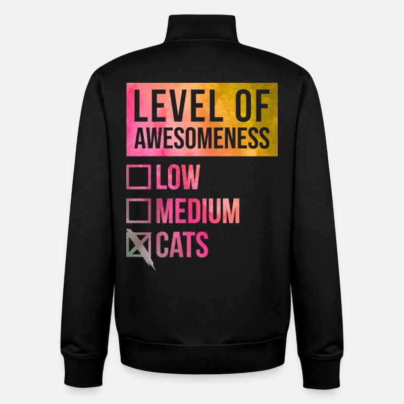 chat - Sweat zippé unisexe en coton bio Stanley/Stella - noir