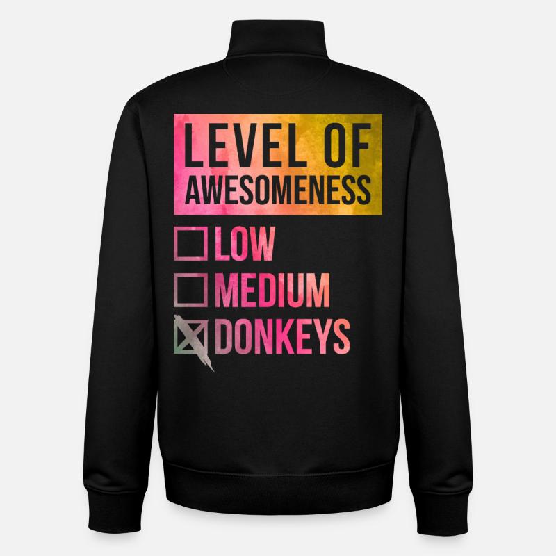 âne - Sweat zippé unisexe en coton bio Stanley/Stella - noir