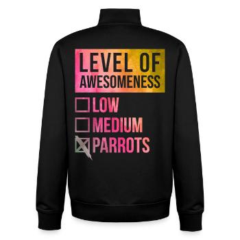 perroquet - Sweat zippé unisexe en coton bio Stanley/Stella - noir - Dos - AI Model Male 185 light (185cm)