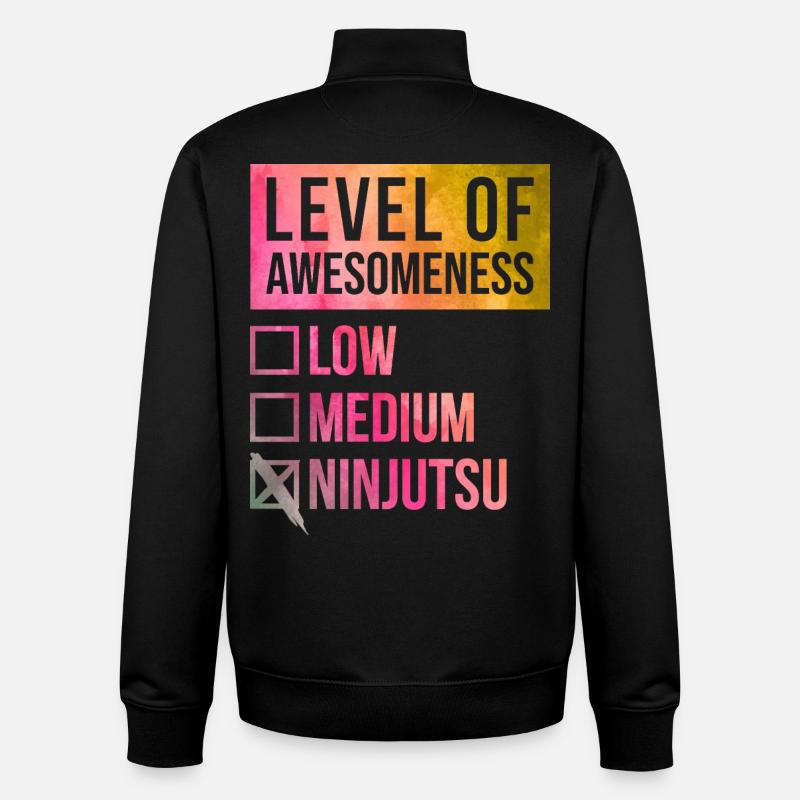 Ninjutsu - Sweat zippé unisexe en coton bio Stanley/Stella - noir