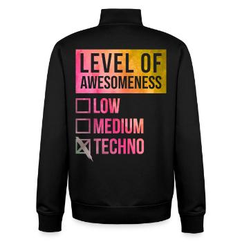 Techno - Unisex Organic Zip Sweatshirt von Stanley/Stella - Schwarz - Hinten - AI Model Male 185 light (185cm)