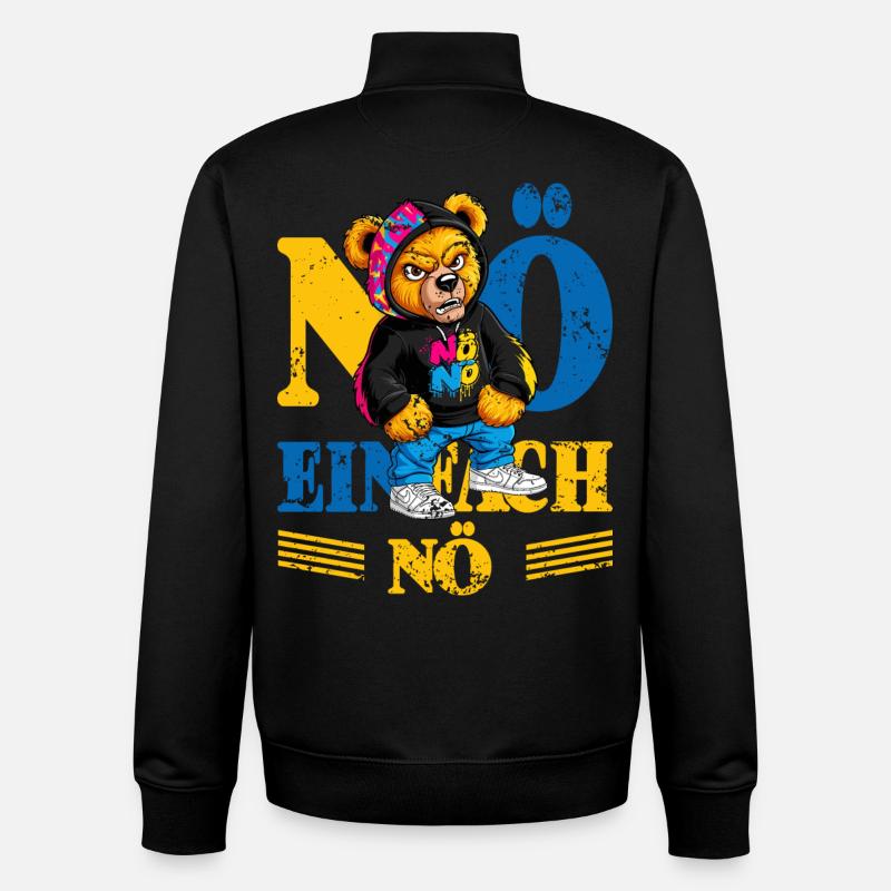 Grumpy Bear - Unisex Organic Zip Sweatshirt by Stanley/Stella - black