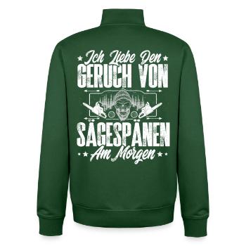 Holzfäller - Unisex Organic Zip Sweatshirt von Stanley/Stella - Flaschengrün - Hinten - AI Model Male 185 dark (185cm)
