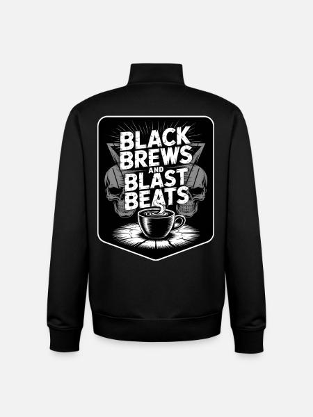 Coffee Metal Music Drummer Black Brew - Unisex Organic Zip Sweatshirt by Stanley/Stella - black