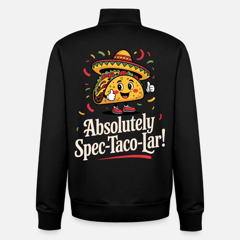 Tacos Mexicain Cuisine Taco Lover - Sweat zippé unisexe en coton bio Stanley/Stella - noir