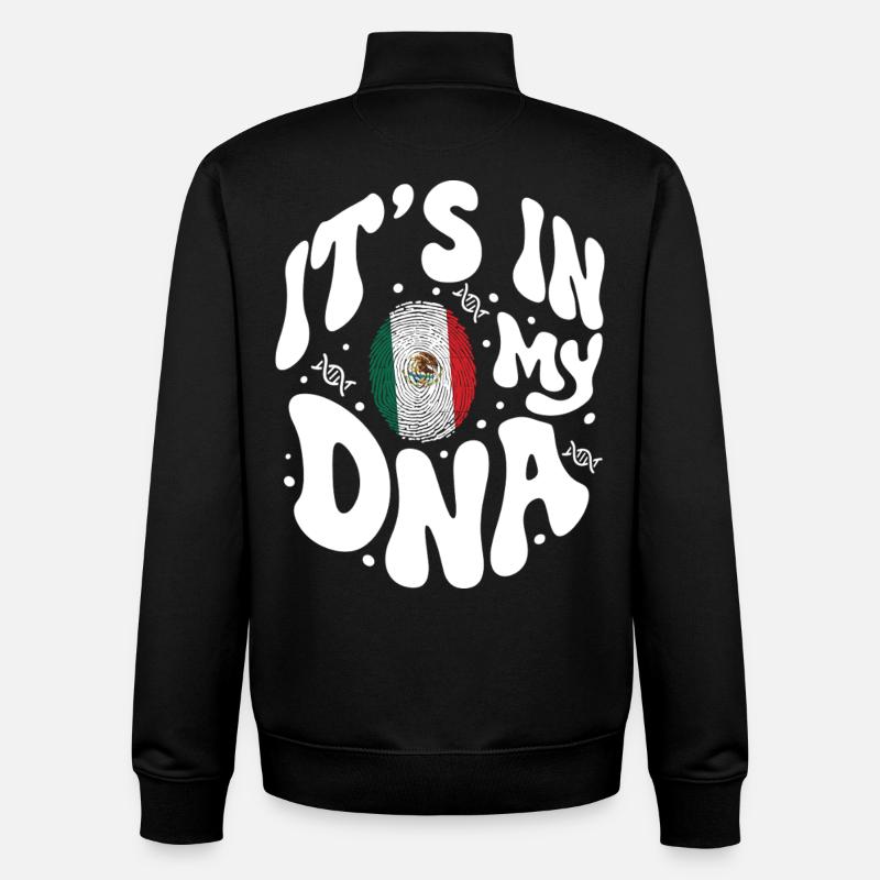 ADN mexicain Mexique drapeau hispanique - Sweat zippé unisexe en coton bio Stanley/Stella - noir