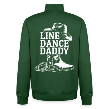 Motif de papa en ligne de cowboy - Sweat zippé unisexe en coton bio Stanley/Stella - vert bouteille - Dos - AI Model Male 185 dark (185cm)