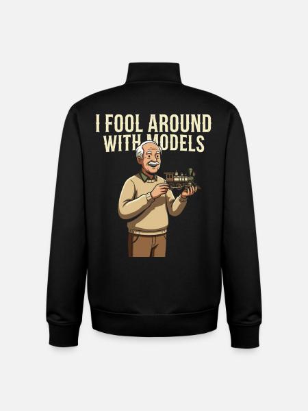 Models Train Hobby Locomotive Railfan - Unisex Organic Zip Sweatshirt by Stanley/Stella - black