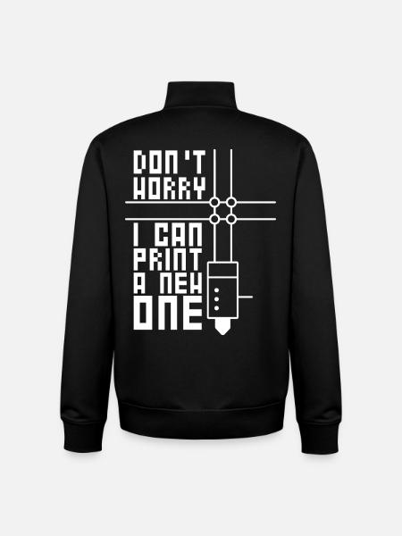 Impression 3D filament 3D d'imprimante 3D - Sweat zippé unisexe en coton bio Stanley/Stella - noir