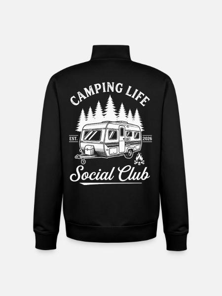 Camping Shirt for Caravan Fans - Unisex Organic Zip Sweatshirt by Stanley/Stella - black