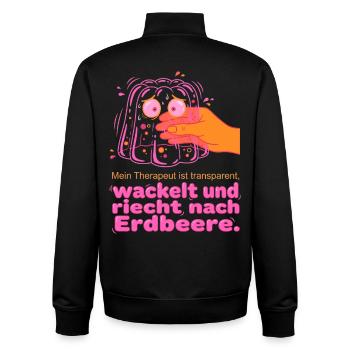 Erdbeer Seifen Therapeut - Unisex Organic Zip Sweatshirt von Stanley/Stella - Schwarz - Hinten - AI Model Male 185 light (185cm)