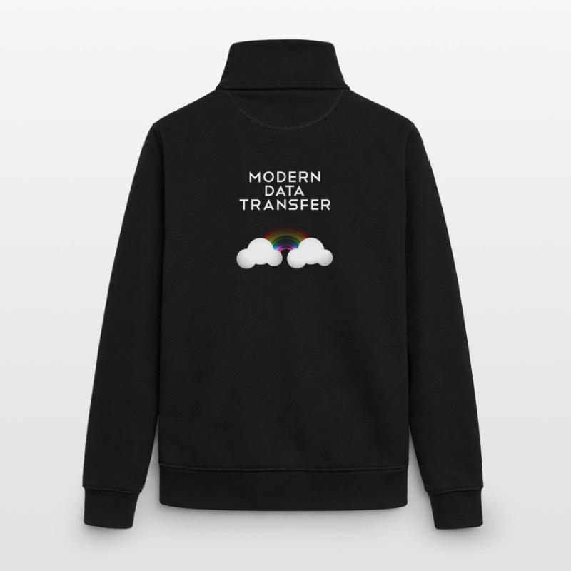 Modern Data Transfer Clouds Computer Scientist Gift Unisex Organic Zip Sweatshirt by Stanley/Stella