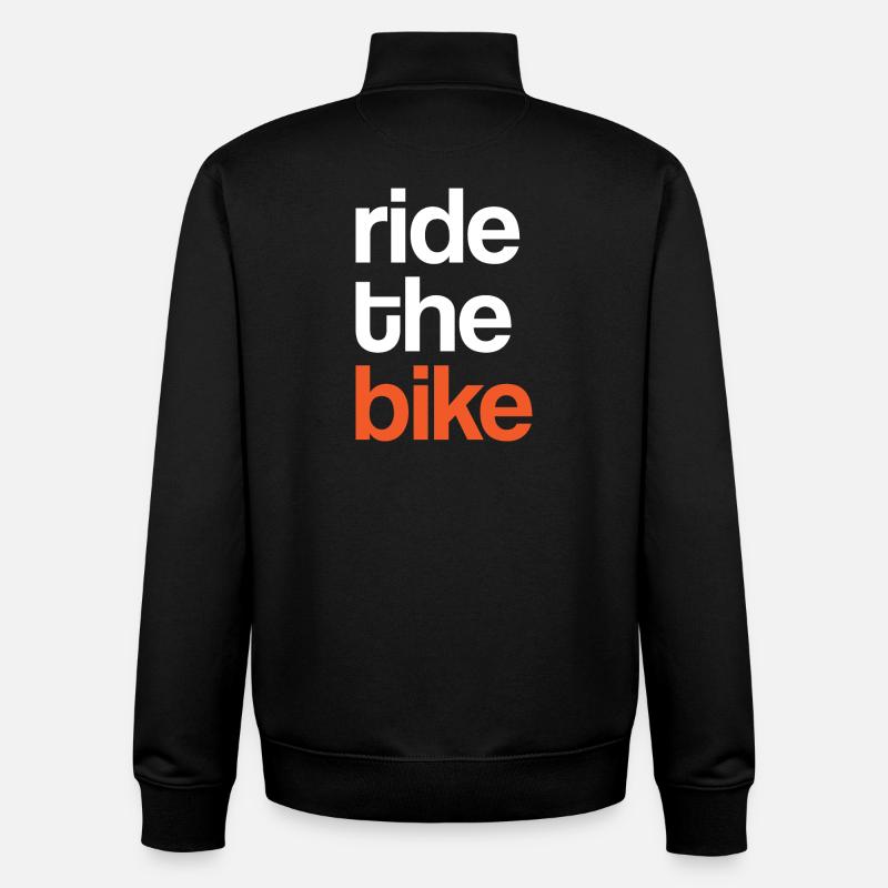 Faire du vélo - Sweat zippé unisexe en coton bio Stanley/Stella - noir