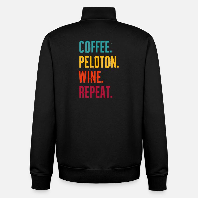Coffee Cycle Wine Repeat - Unisex Organic Zip Sweatshirt by Stanley/Stella - black
