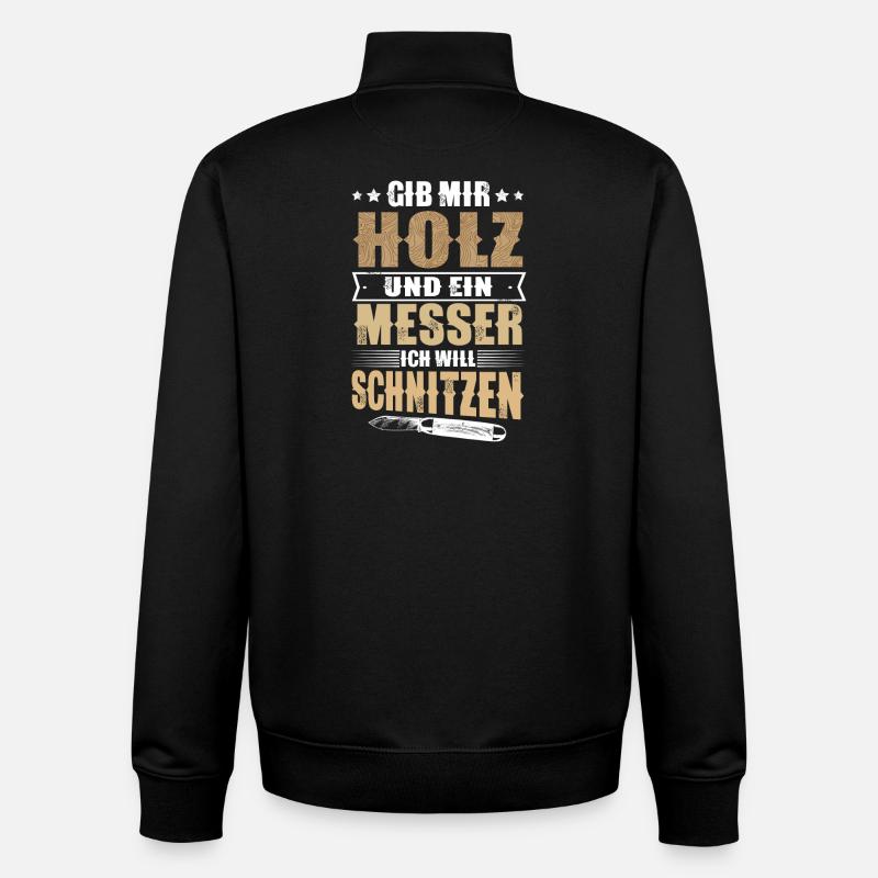 Schnitzen Holz - Unisex Organic Zip Sweatshirt von Stanley/Stella - Schwarz